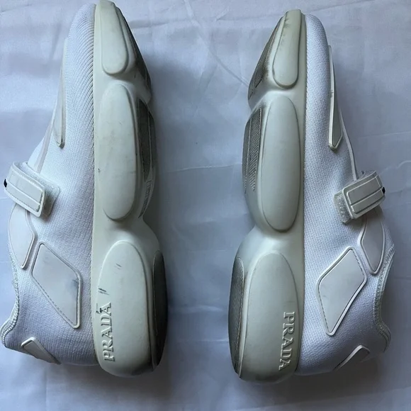 Prada White Cloudbust Sneakers, Size: 37 - Picture 3 of 8